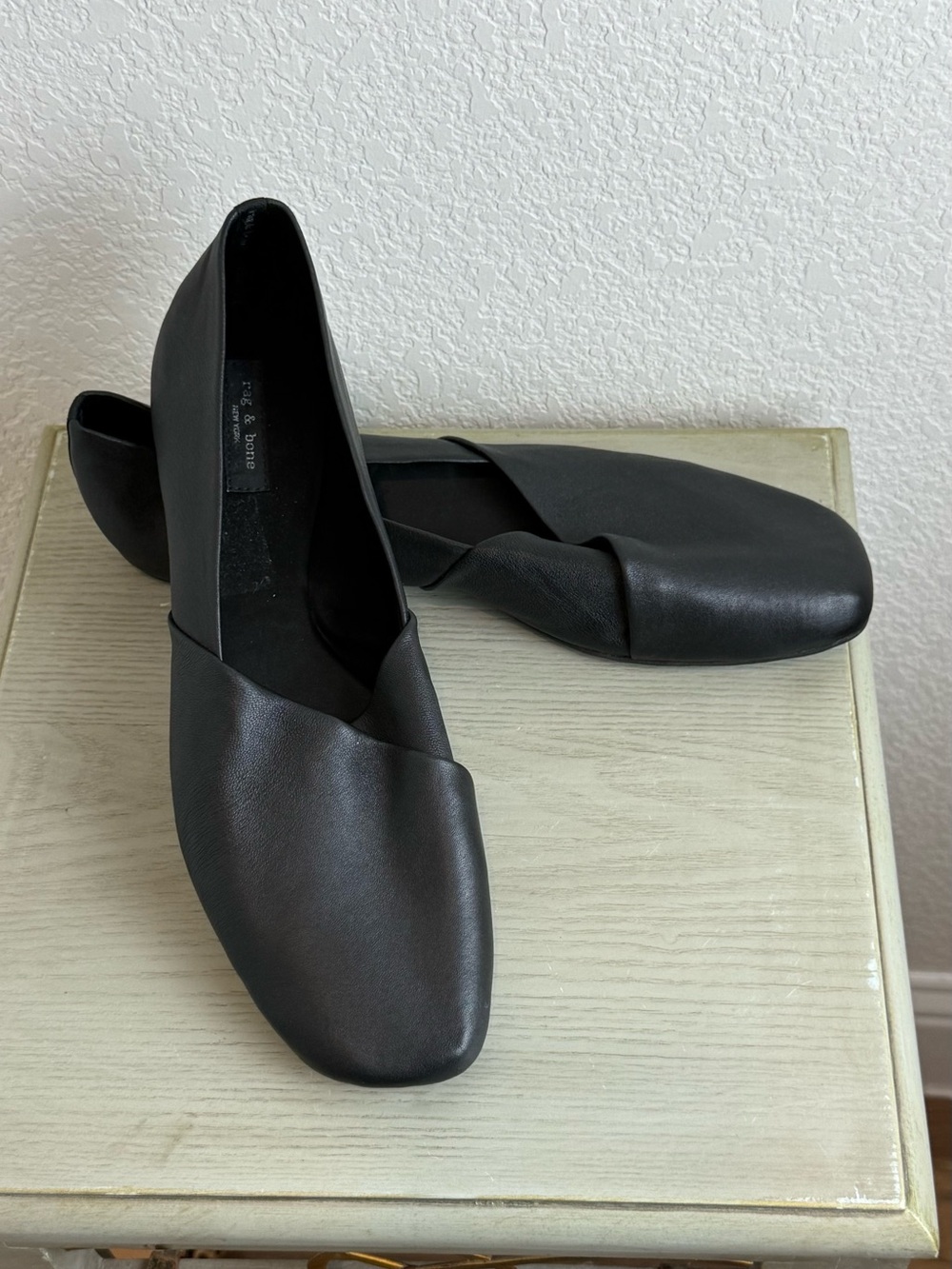 Rag & Bone Black Ellory lambskin ballet  flats sz 10